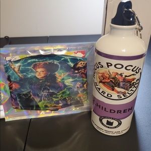 Hocus Pocus Halloween mask and water bottle